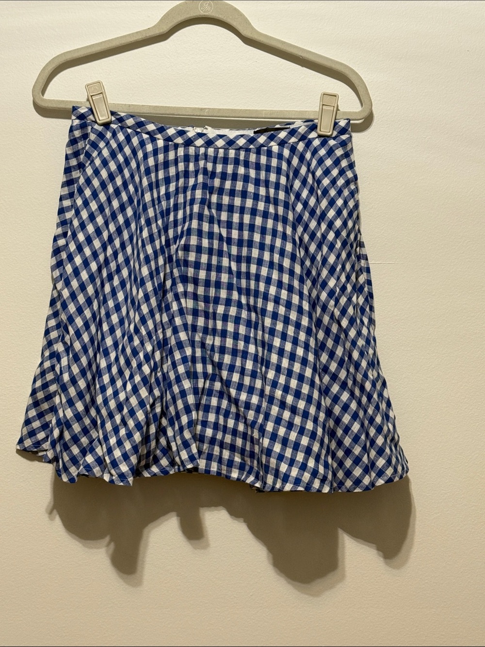 Blue and White Gingham A-Line mini Skirt